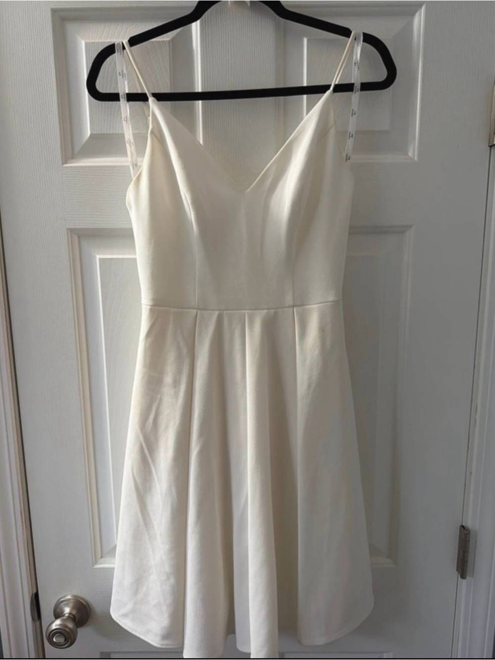 Sleeveless Cream V-Neck Mini Dress
